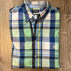 Chaps Multicolor Plaid Button-Down Shirt Size XLT/TGL